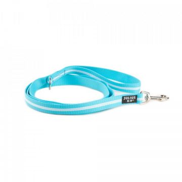 Lesa nylon cu fire fluorescente, aquamarine, confortabila, lungime 1.2 m, latime 25 mm