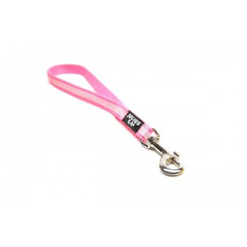 Lesa textila, roz, cu fire fluorescente, lungime 0.35 m, latime 14 mm