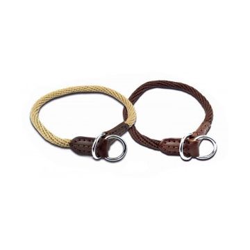 Zgarda din cordelina si piele, eleganta, rezistenta, 12 mm x 50 cm