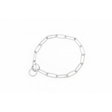 Zgarda dresaj, crom, confortabila pentru blana lunga, 58 cm x 3 mm