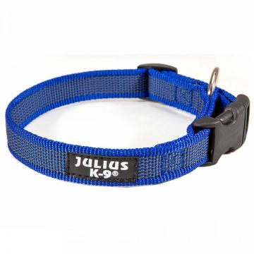 Zgarda caini, albastra, rezistenta, cu catarama sigura, 39-65 cm x 2,5 cm