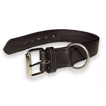 Zgarda din piele, neagra, rezistenta la tensiune de peste 400 kg, 26-36 cm x 2.5 cm x 45 cm