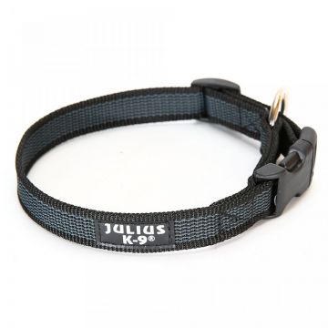 Zgarda nylon, gri, confortabila, 25 mm x 39-65 cm