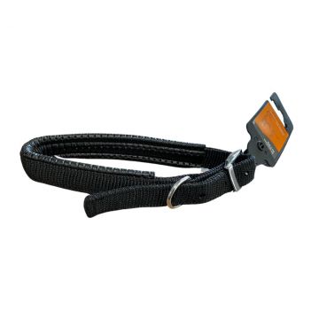 Zgarda nylon captusita, neagra, confortabila, 36-46 cm x 2 cm