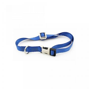 Zgarda nylon Petit Amis, albastra, reglabila, 29-45 cm x 1.5 cm