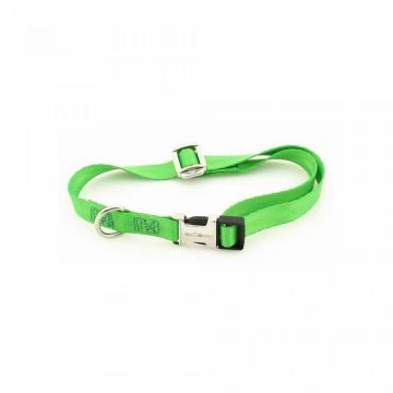 Zgarda nylon Petit Amis, verde, reglabila, 35-55 cm x 2 cm