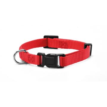 Zgarda reglabila din nylon, rosie, confortabila, 40-53 cm x 2 cm