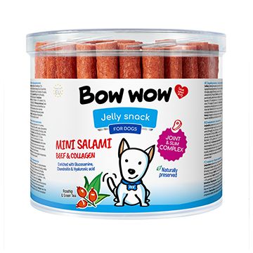 Bow Wow Recompense pentru caini mini salam cu vita si colagen 60buc box