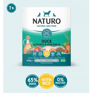 Caserola Naturo Adult cu Carne de Rata, Orez si Legume 400 gr