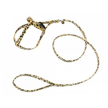 Ham ajustabil, leopard, din piele ecologica, lungime 17.5-21 cm x torace 27-28.5 cm