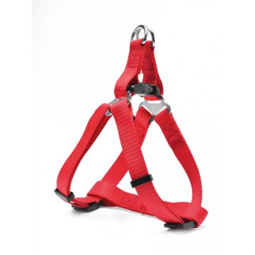 Ham ajustabil, rosu, din nylon, circumferinta 41-66 cm