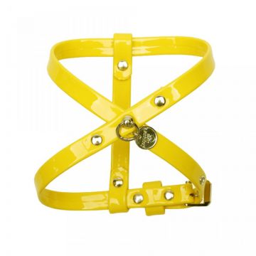 Ham ajustabil, galben, design elegant, circumferința piept 31-35 cm x circumferința gât 26 cm