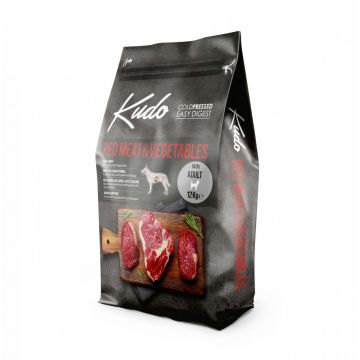 Kudo Adult Mini - Hrana uscata, presata la rece - Carne rosie si Legume - 12kg