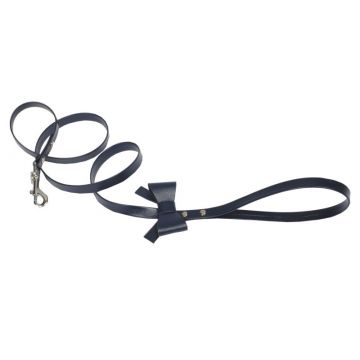 Lesa ecopiele, neagra, eleganta, cu decor fundita, lungime 5 m