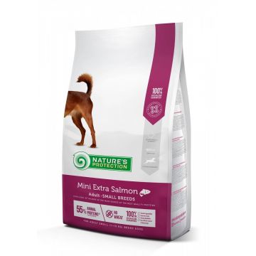 Nature's Protection Mini Extra, somon, hrana uscata premium pentru caini adulti de talie mica, 7.5 kg