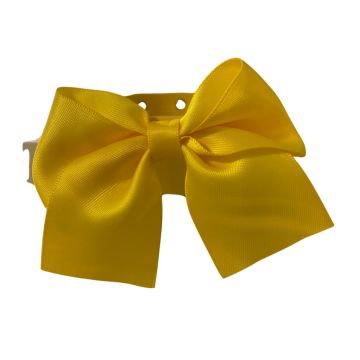 Zgarda ecopiele, galbena, cu decor fundita satin, 25 cm