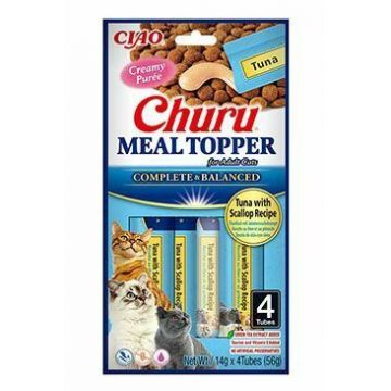 Churu Meal Topper Recompensa Cremoasa Reteta Ton si Scoici 4 buc