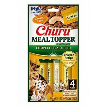 Churu Meal Topper Recompense Cremoase pentru Caini Reteta cu Pui 4 buc