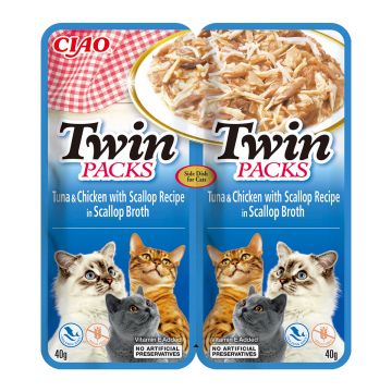 Ciao Cat Twin Reteta de Ton si Pui in Supa de Scoici