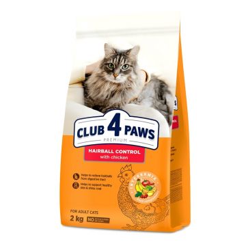 Club 4 Paws Cat Hairball - Hrana uscata premium - Pui - 2kg