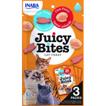 Juicy Bites Recompense pentru Pisici cu Peste si Scoici