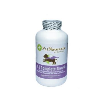 Supliment pentru caini K-9 Complete Growth, 120 tablete, Pet Naturals