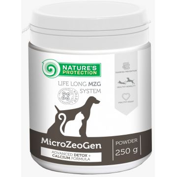 Nature's Protection MicroZeoGen, hrana cu calciu pentru caini si pisici, 200 g