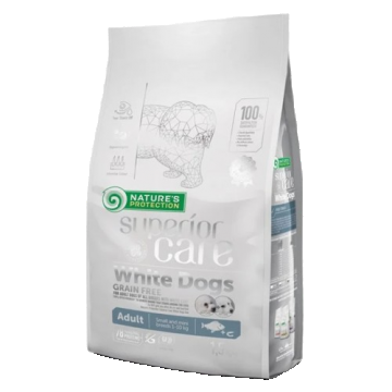 Nature's Protection Superior Care White, peste alb, hrana uscata pentru caini adulti de talie mica si mini, 1.5 kg