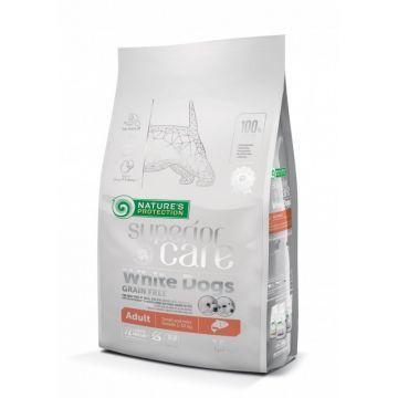 Pachet Nature`s Protection Superior Care White Dogs Grain Free Small & Mini Adult, 2 X 1.5 Kg cu Somon