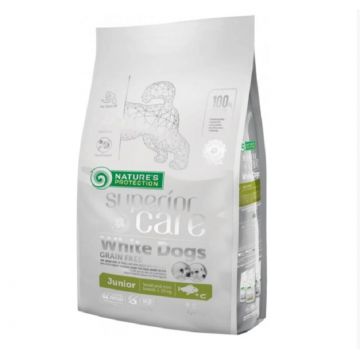 Nature's Protection Superior Care White Dogs Grain Free, peste alb, hrana uscata pentru caini juniori de talie mica, 3 kg (2 x 1.5 kg)