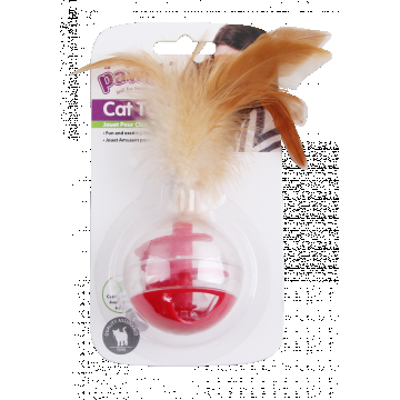 Pawise Jucarie Minge Transparenta cu Pene