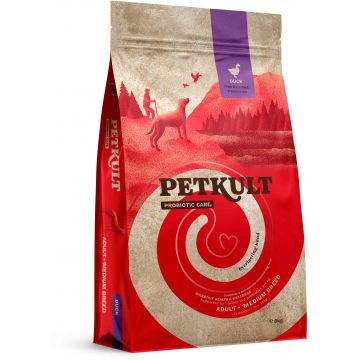 Petkult Probiotic Mediu Adult Cu Rata si Orez, 8 kg