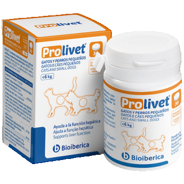 Prolivet, supliment nutritional pentru sustinerea functiei hepatice la caini de talie mica si pisici, 30 tablete