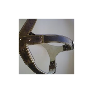 Ham din piele, negru, pentru caini de talie mare, 90-110 cm