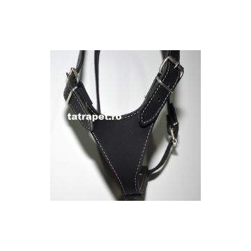 Ham din piele, negru, reglabil, 90-110 cm