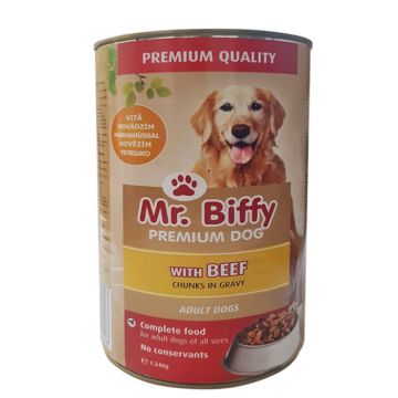 Hrana umeda pentru caini Mr. Biffy, Vita, 1240g