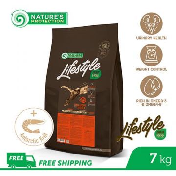 Nature's Protection Lifestyle Grain Free, somon, hrana uscata pentru pisici adulte sterilizate, 1.5 kg