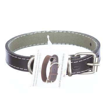 Zgarda din piele, neagra, pentru caini de talie mica, 1,4 cm x 30 cm