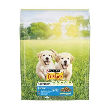 Friskies Caine Junior cu Pui, Lapte si Legume, 2.4 kg