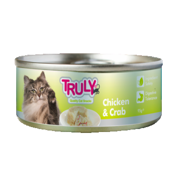 Hrana umeda pentru pisici Truly, Pui si crab, 95g