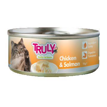 Hrana umeda pentru pisici Truly, Pui si somon, 95g