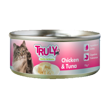 Hrana umeda pentru pisici Truly, Pui si ton, 95g