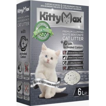 Asternut Igienic Premium KittyMax Active Carbon pentru Pisici, 6 L