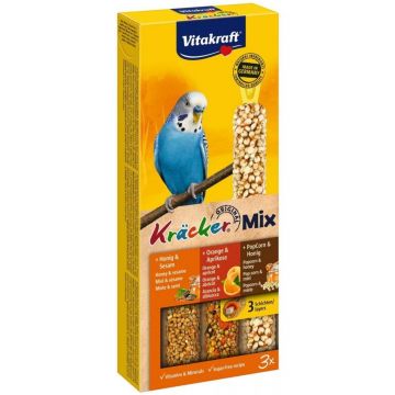 Hrana papagali, Versele-Laga Kracker Trio Miere/ Portocala/ Popcorn, 80 g