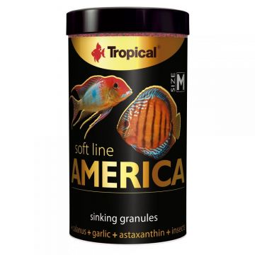 Aliment moale pentru pesti omnivori și carnivori din America de Nord și de Sud TROPICAL SOFT LINE, marime M, 250ML/150G Aliment moale pentru pesti omnivori și carnivori din America de Nord și de Sud TROPICAL SOFT LINE, marime M, 250ML/150G