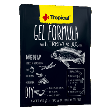 Hrana pentru pesti  ierbivori, Tropiclal Gel Formula, plic 35G