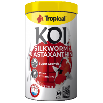 Hrana pentru pesti KOI, TROPICAL Fish, viermi de matase si astaxantina, pellet M-320G Hrana pentru pesti KOI, TROPICAL Fish, viermi de matase si astaxantina, pellet M-320G