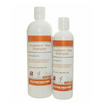 Sampon  antiseptic pe baza de clorhexidina 4%, Hexaderm Max,  VetBiotek, 474 ml