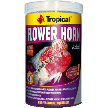 Aliment plutitor pentru ciclidele Flower Horn, adult, TROPICAL Fish-Flower, Pellet 1000ML/380G Aliment plutitor pentru ciclidele Flower Horn, adult, TROPICAL Fish-Flower, Pellet 1000ML/380G