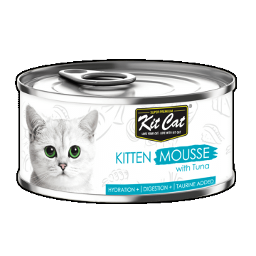 Hrana umeda pentru pui de pisica, Kit Cat Kitten, Mousse de ton,  80g